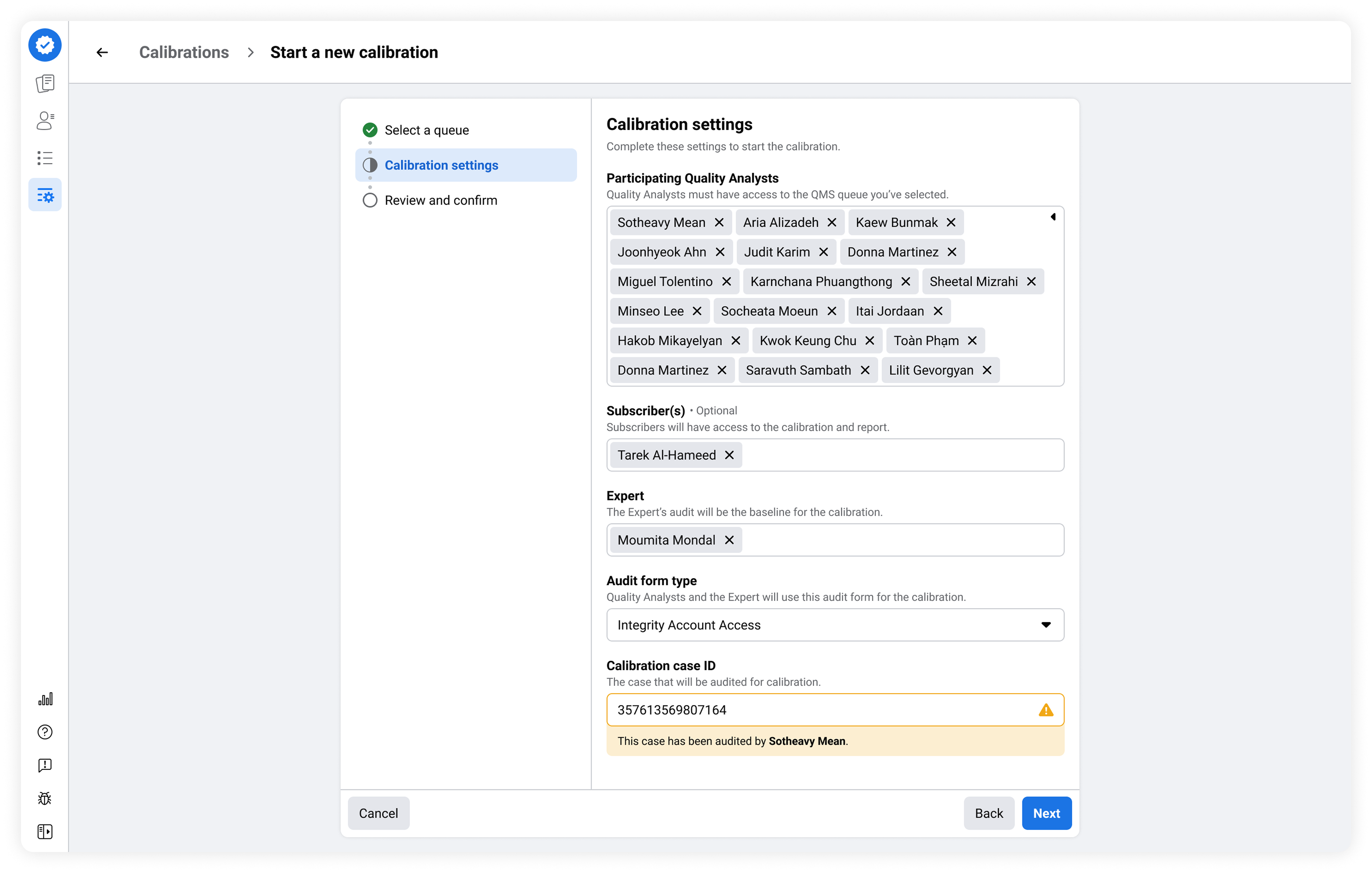 image of Steps to create a new calibration