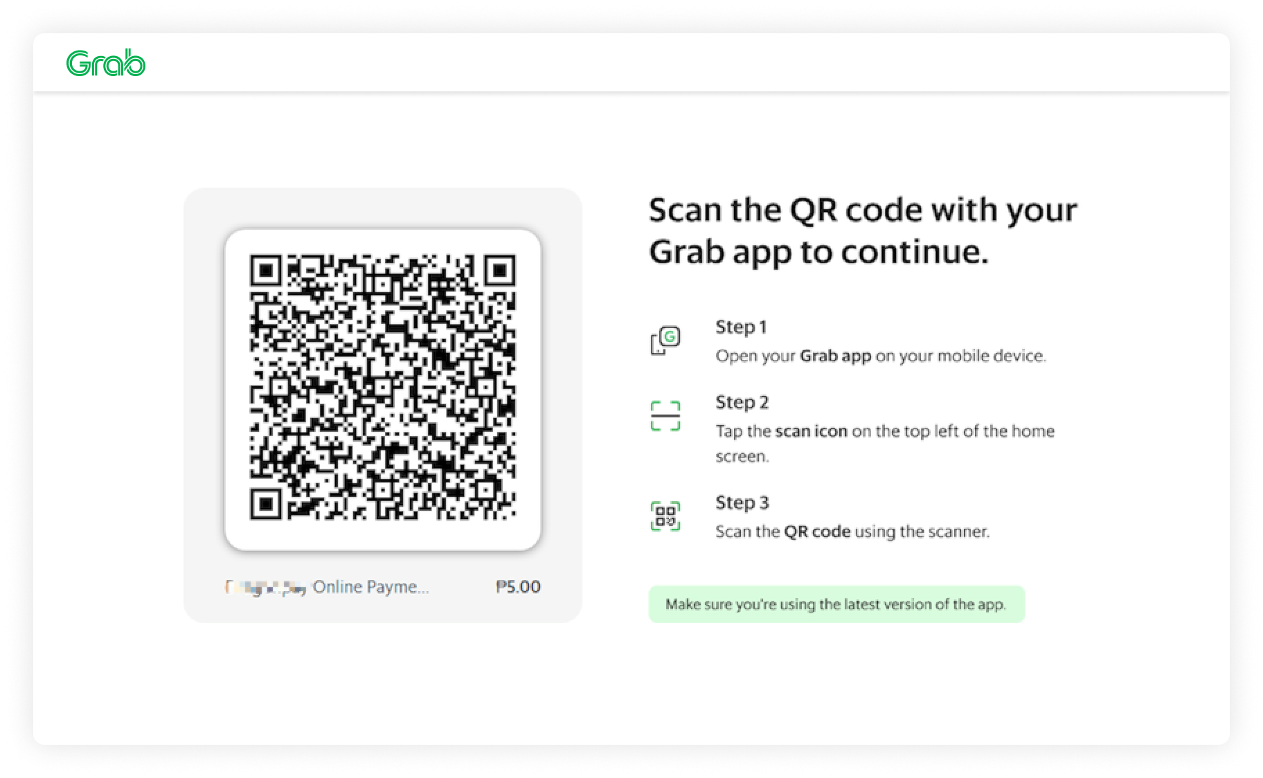 The "Scan-to-Pay" scree